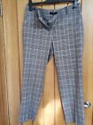 Next Tailoring Black White Red Check Ankle Grazer Trousers Size 14 L, Vgc.