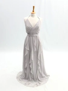White By Vera Wang Dress Halter Neck Ruffle Grey Off White Size 10 - Picture 1 of 12
