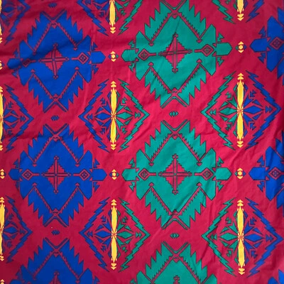 Ralph Lauren Copper Mountain NUEVO King Sábana Ajustable Southwestern 1991 Rojo Azul Foto 1 de 4