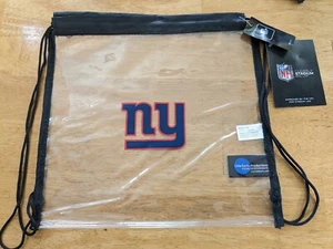 NY GIANTS NFL CLEARLY STADIUM DRAWSTRING BAG/BACKPACK NEW WITH TAGS 11½" x 11½" - Picture 1 of 6