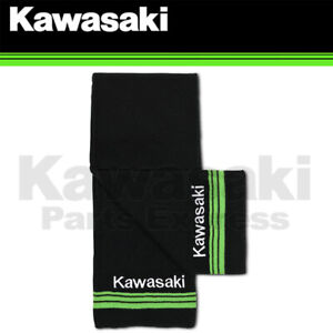 NEW GENUINE KAWASAKI 3 GREEN LINES BASIC SCARF 100% ACRYLIC K009-4532-BKNS
