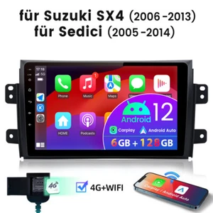Für Suzuki SX4 Fiat Sedici 6+128GB 9'' Autoradio GPS RDS WIFI BT USB CarPlay SWC - Bild 1 von 13