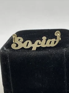SCHÖNER massiver 14K Gelbgold persönlicher Name "Sofia" MASSANFERTIGER Charm Anhänger - Bild 1 von 16