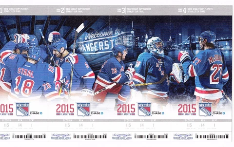 2015 NEW YORK RANGERS STANLEY CUP PLAYOFFS FINAL TICKET SHEET STRIP STUB Cover