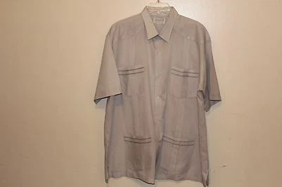 CAMISA CASUAL HOMBRE RENATO COLLEZIONE 2X CUELLO GRIS GRANDE Y ALTO 18" Foto 1 de 4