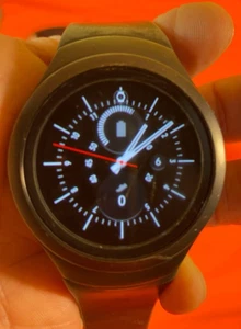 Samsung Gear S2 316L Stainless Steel Case Smart Watch with Black Silicone Band - Picture 1 of 12