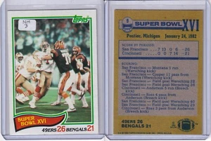 1982 Topps Football Card # 9 Super Bowl XVI San Fran 49ers vs Cin Bengals NM - Picture 1 of 1