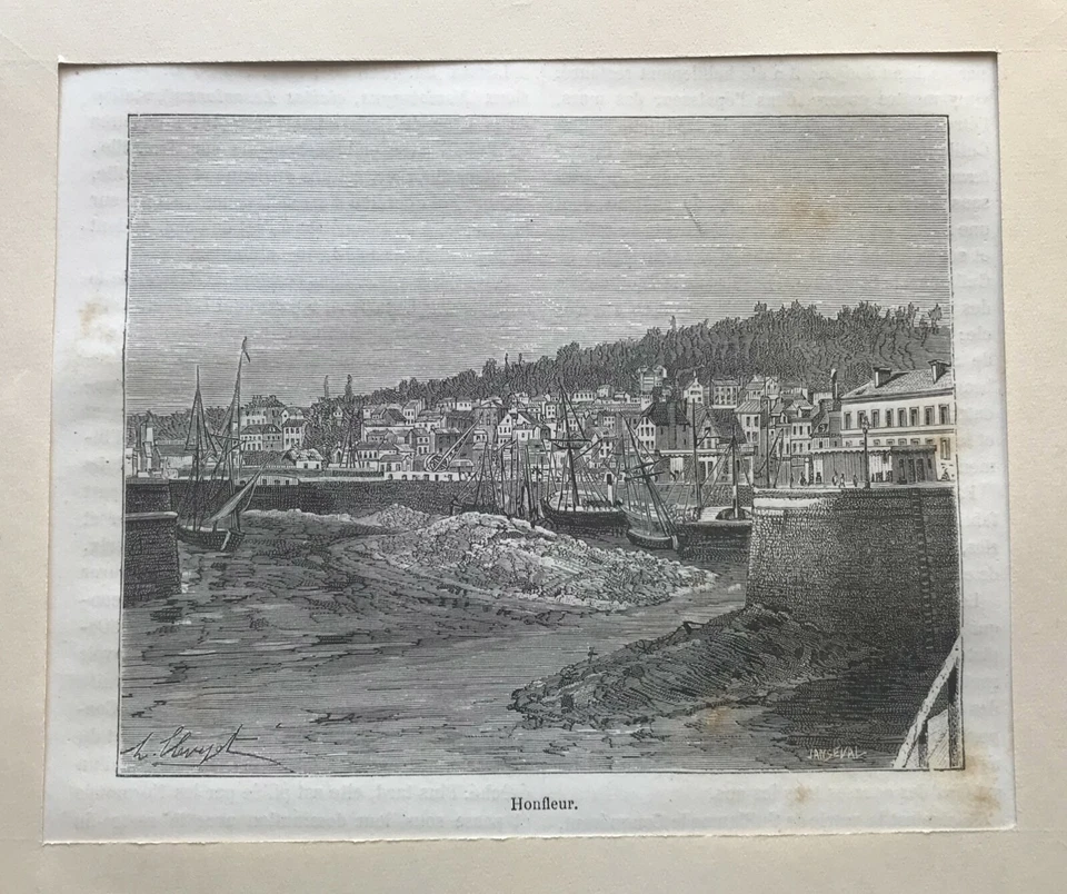GRAVURE XIXe (vers 1880) Honfleur, NORMANDIE - Photo 1/1