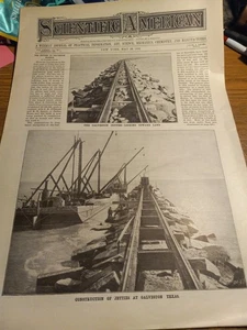 May 28, 1896 Scientific American Galveston Jetties cover electrical expo - Picture 1 of 11