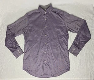 Peter Werth London Dress Shirt Mens Small Purple Logo Designer Business Formal - Picture 1 of 15