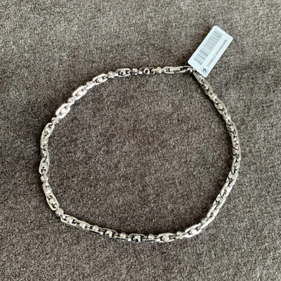 Collar de cadena de eslabones Astor de latón rodiado Michael Kors tono plateado 16" pulgadas Foto 1 de 4