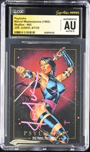 Marvel Masterpieces Psylocke #65 CGC AUTO 9 signed Joe Jusko 1992 SKYBOX CARD - Picture 1 of 2