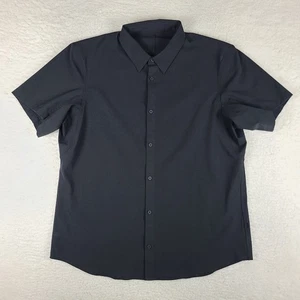 Lululemon Shirt Mens 2XL XXL Black Casual Metal Vent Button Up Short Sleeve - Picture 1 of 10