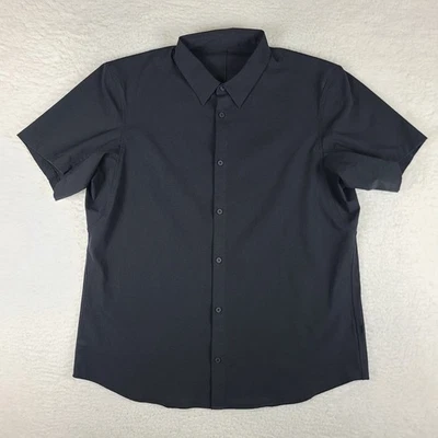 Lululemon Shirt Mens 2XL XXL Black Casual Metal Vent Button Up Short Sleeve - Image 1 of 4