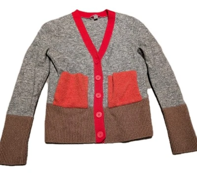 Cárdigan suéter gris de mezcla de lana Cos Colorblock para mujer talla XS USADO EN EXCELENTE ESTADO Foto 1 de 4