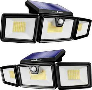 WHOLE GOODS Solar Outdoor Lights 3H 216 LED 2200LM 355° Rotation Cover 800 sq ft - Picture 1 of 5