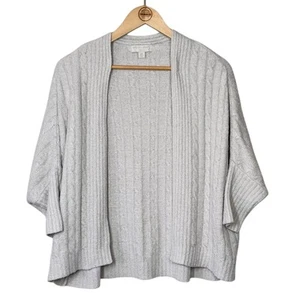 Barefoot Dreams Cozychic Lite Womens Cable Shrug 3/4 Sleeve Sweater Cream Sz S/M - Picture 1 of 8