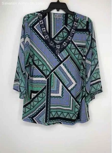 JM Collection Womens Multicolor Beaded 3/4 Sleeve Tunic Blouse Top Size Large - Picture 1 of 6