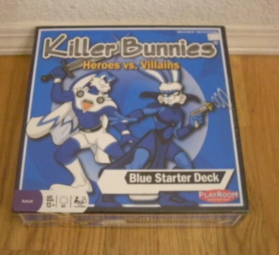 Novo e lacrado jogo de tabuleiro Killer Bunnies Heroes vs. Villains Blue Starter Deck - Imagem 1 de 2