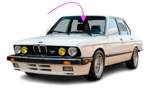 Se adapta a: 1979-1988 BMW 528,533,524,535,M5 4 puertas sedán parabrisas delantero vidrio Foto 1 de 4