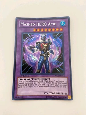 Yugioh Masked HERO Acid PRC1-EN018 Secret Rare 1st Ed LP/NM - Image 1 of 2