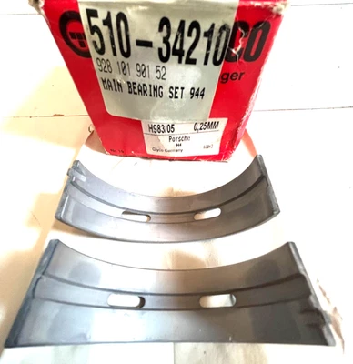 PORSCHE 928 944 968 MAIN BEARING SET GLYCO 510-34210 OEM 0.25mm 92810190152 Foto 1 de 4