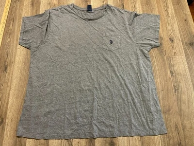 Polo Assn dos EUA. Camisa, Masculina Tamanho 3XL, Cinza, Logotipo, Gola Redonda, Manga Curta - Imagem 1 de 4