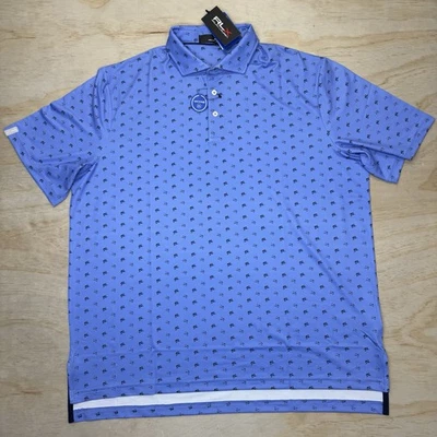 NEW RLX Ralph Lauren Printed Lightweight Sailfish Polo Shirt Golf Blue XL - image 1 of 4
