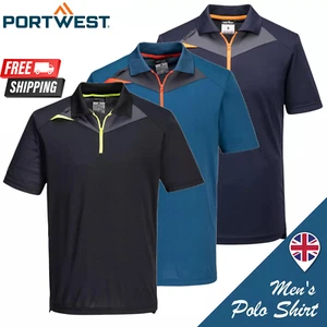 Portwest Mens Polo Shirt Short Seleeve Safety Workwear T-Shirt Summer Top DX410 - Picture 1 of 30