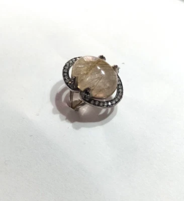 Anello in argento 925 e quarzo rutilato - Immagine 1 di 4