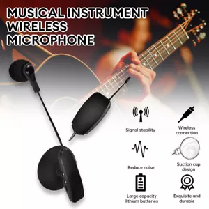 UHF Wireless Instrument Microphone for Violin Accordion Bass Guitar PiPa 30M - Picture 1 of 18