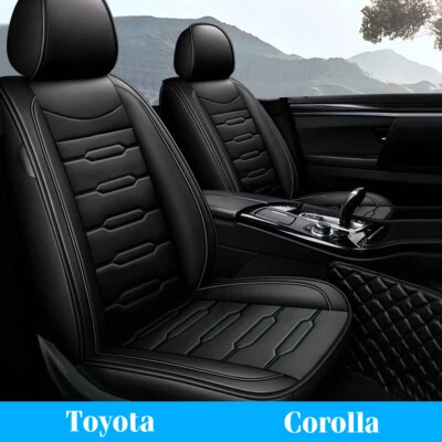 Car Full Set 5-Seat Covers PU Leather Protector Pad For TOYOTA Corolla 2000-2013 - Image 1 of 4