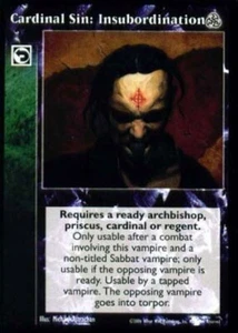 Cardinal Sin: Insubordination x3 VTES JYHAD 3rd - Picture 1 of 1