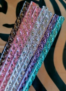 7-12" 40oz Tumbler Replacement Crystal Shiny Acrylic Bling Straws Pink Lilac Clr - Picture 1 of 4