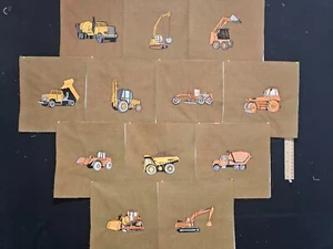 Embroidered Quilt Block 10-Construction Vehicles - Picture 1 of 7
