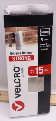 Hook & Loop Reclosable Fastener Shapes Twin Strip Rubber Adhesive 4" X 1" -  5pk - Image 1 of 3