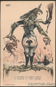 Postal Original Alberto Martini La Danse Macabre Europeenne Primera Guerra Mundial - Imagen 1 de 2