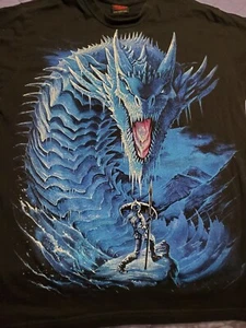 Ice dragon and knight t shirt L - Picture 1 of 4