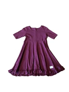 Silver Lining Youth Girls Purple 3/4 Sleeve Purple Dress Size L Large 10 EUC - Picture 1 of 10