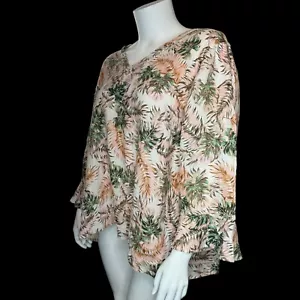 NEW J.JILL Love Linen Women’s Size 3X 100% Linen Tropical Print Summer Top NWT - Picture 1 of 16