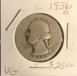 1936-D Washinton Quarter VG (QB1:227) - Picture 1 of 3