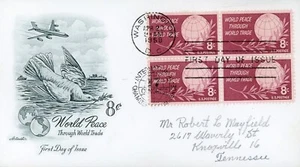 US 1129 Block FDC Chamber of Commerce Artmaster Addressed - Picture 1 of 2