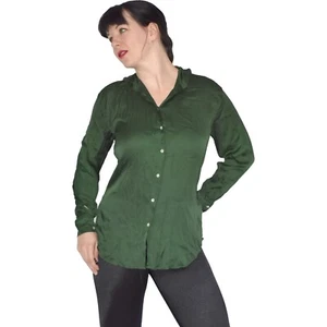 ZARA* blusa satinada brillante suave* M-XL * parte superior lisa brillante* camisa túnica - Imagen 1 de 5