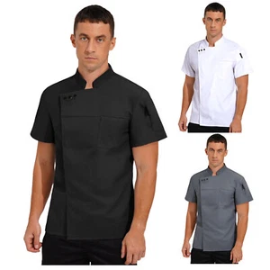Unisex Men Women Coat Professionals Tops Breathable Jacket Canteen Kitchen Chef - Picture 1 of 42
