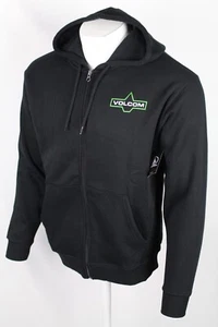 Volcom Men's Full Zip Hoodie M Roundabout Graphic Sweatshirt Medium Black - Picture 1 of 5