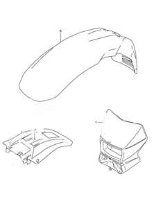 SUZUKI DR650SE F,R Fender & Light cover All Black - Picture 1 of 1