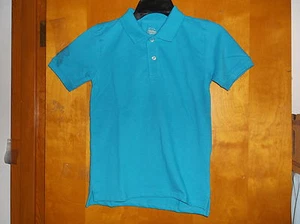 BRAND NEW "BOY'S FADED GLORY  ALL COTTON 2 BUTTON POLO AQUA BLUE COLOR  SHIRT - Picture 1 of 4