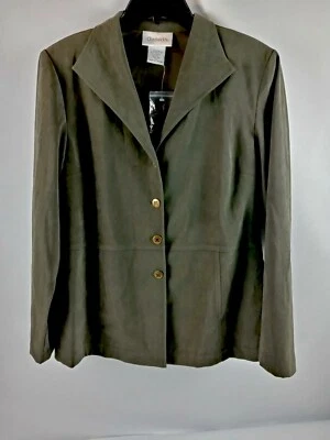 Chadwicks Suéter Blazer Chaqueta Mujer Talla 12 Verde Oliva Carrera Oficina Foto 1 de 4