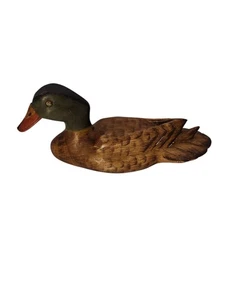 Vintage Hand Carved and Painted Wooded Duck Mallard Decoy - Picture 1 of 5
