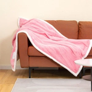1.6M Electric Heated Blanket Throw Machine Washable Faux Rabbit Velvet Blanket - Picture 1 of 8